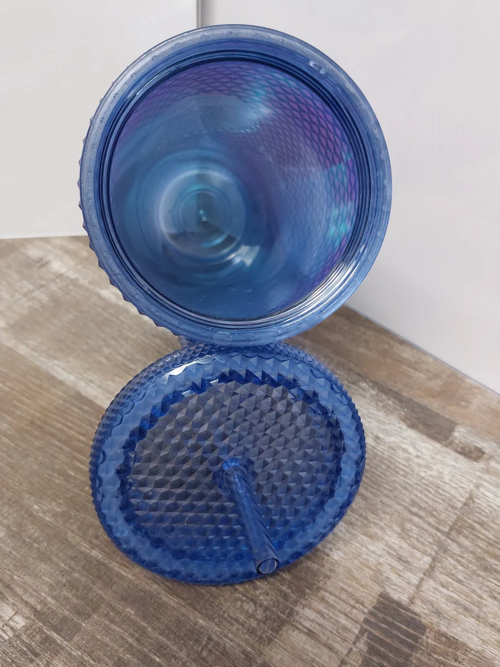 Starbucks Disneyland Resort Iridescent Blue Studded Tumbler with Straw